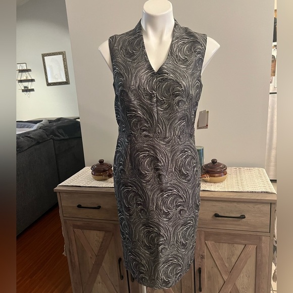 NWT Kasper silver multi design shift dress - Picture 1 of 4